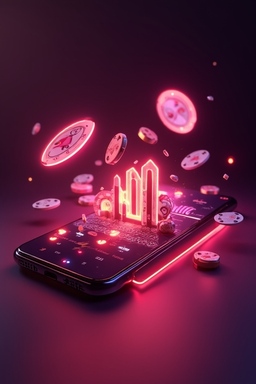 Mobile casino app on smartphone