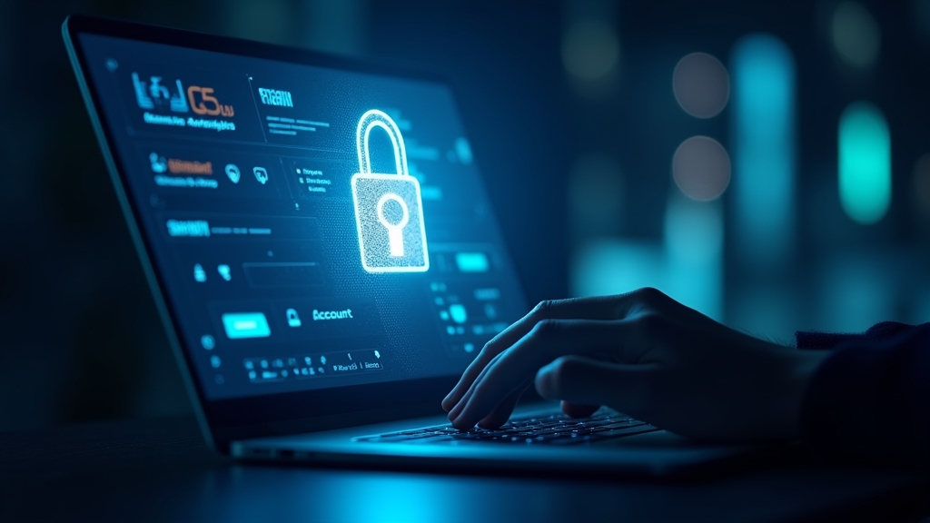Padlock over a glowing casino login screen in a dark secure setting